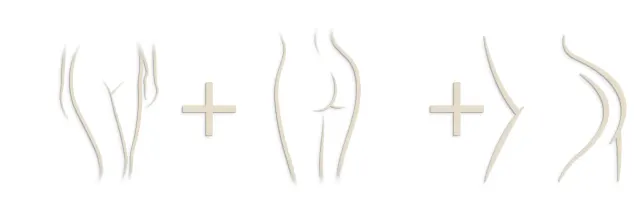 Legs front, back and buttocks treatment area