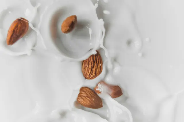 brown and white chocolate on white ceramic plate